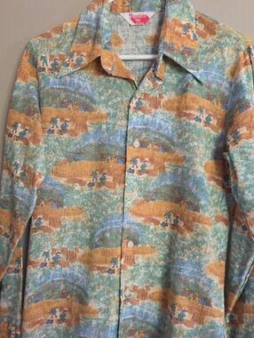 VTG 70'S Levis Multicolor Printed Men’s Button-Up Shirt